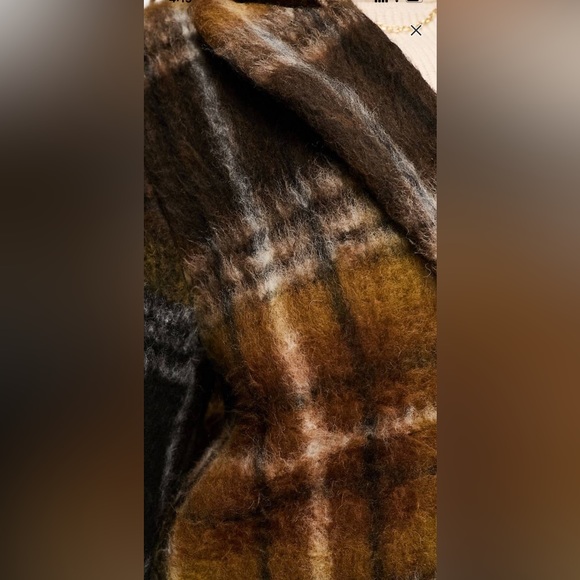 ASOS DESIGN smart dad wool mix coat in brushed check in brown. Size 4 - Picture 4 of 9